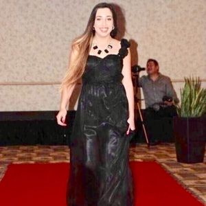 👑Black Chiffon Evening Gown -Small (Clearance)